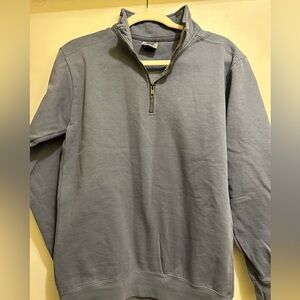 NWOT Men's Comfort Colors Gray 1/4 Zip Sweatshirt, Size Small